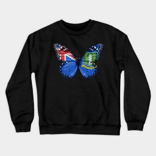 British Virgin Islanders Flag  Butterfly - Gift for British Virgin Islanders From British Virgin Islands Crewneck Sweatshirt